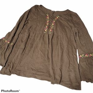 Jodifl Bell Sleeve Blouse Floral Large